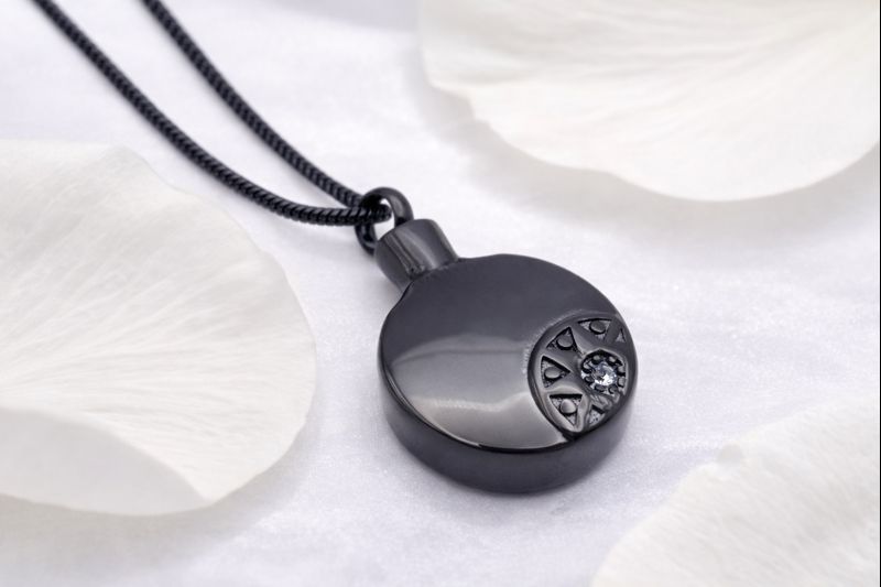 Schmuckurne Schwarz, Asche Anhänger Schwarz, Ascheschmuck
