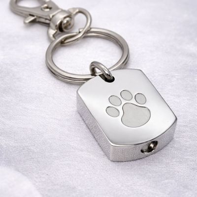 Asche Schlüsselanhänger, Ascheschmuck Pfote, Urnen Anhänger Pfote