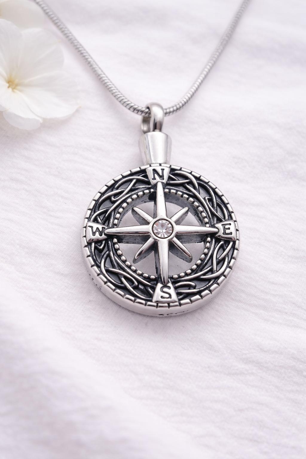 Ascheschmuck Kompass, Asche Anhänger, Urnen Anhänger, Schmuckurne