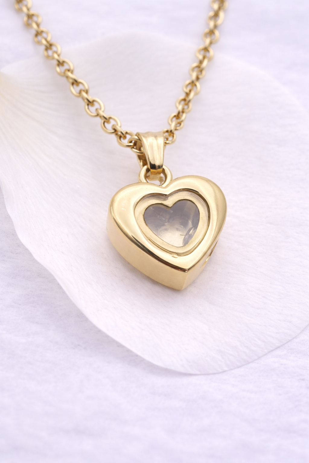 Asche Anhänger Gold kleines Herz, Ascheschmuck Herz, Gedenkschmuck