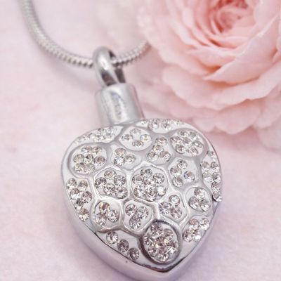 Asche Anhänger Herz, Ascheschmuck, Gedenkschmuck, Kremationsschmuck