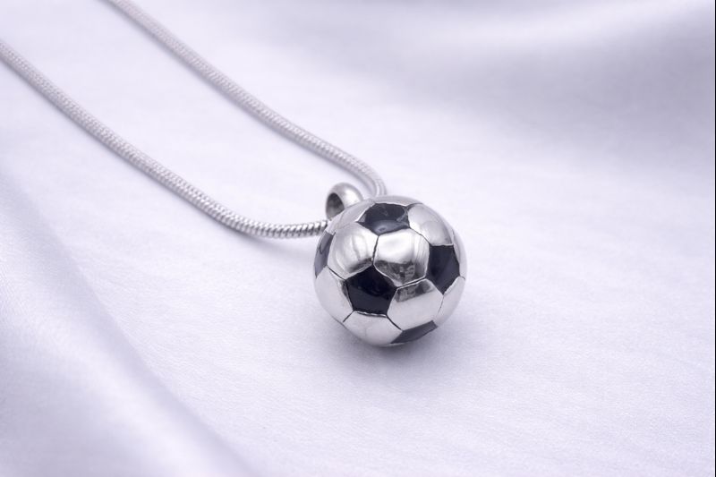 Ascheschmuck Fussball, Asche Anhänger, Urnen Anhänger, Schmuckurne Fussball