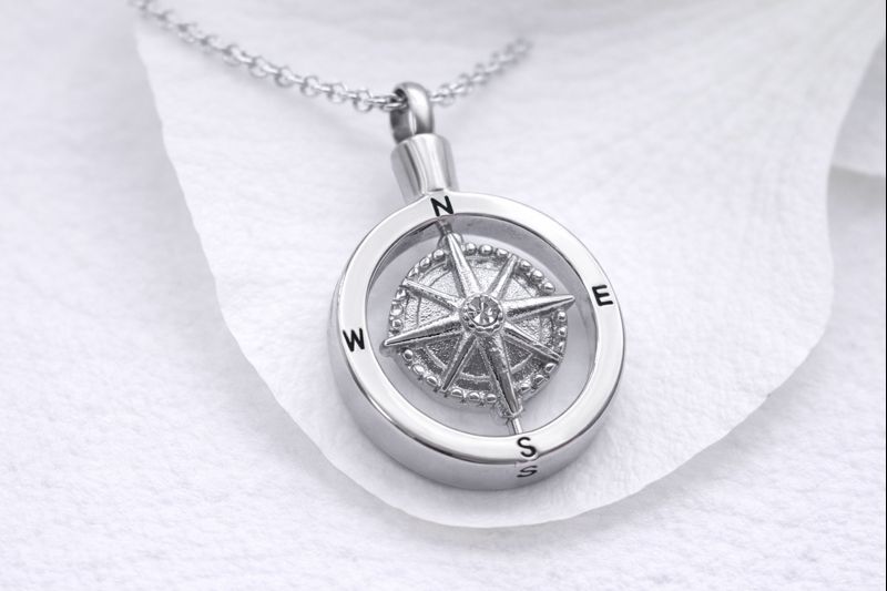 Ascheschmuck Kompass, Asche Anhänger, Urnen Anhänger, Schmuckurne