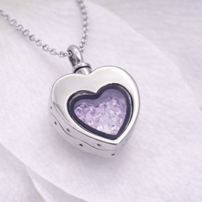 Asche Anhänger Herz, Ascheschmuck Herz, Gedenkschmuck