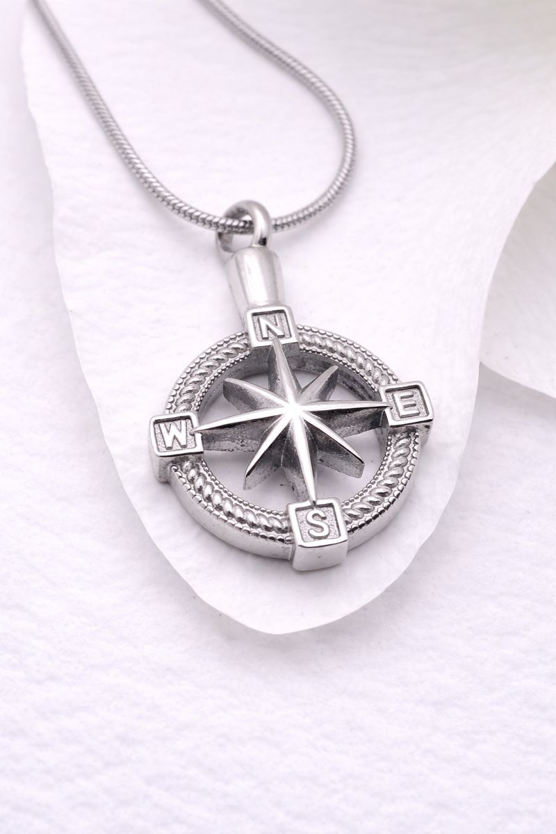 Schmuckurne Kompass, Asche Anhänger Kompass, Urnen Anhänger, Ascheschmuck silber
