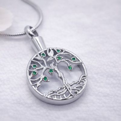 Ascheschmuck Baum des Lebens, Schmuckurne, Urnen Anhänger, Gedenkschmuck