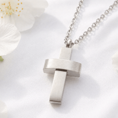 Erinnerungsschmuck Kreuz, Asche Anhänger Kreuz, Ascheschmuck Kreuz, Gedenkschmuck