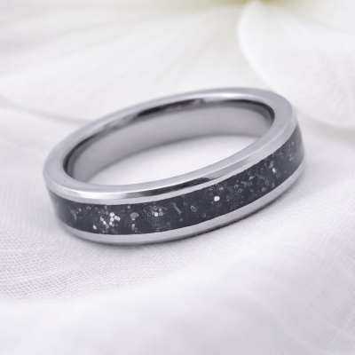 Asche Ring, Gedenk Ring. Memorial Ring, Nachtschimmer