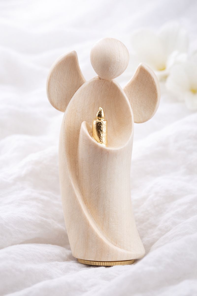 Kleinurne Engel, kleine Urne Holz, Gedenkurne Engel, Mini Urne