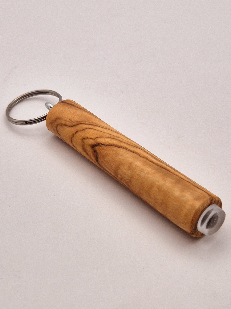 Schlüsselanhänger Ascheschmuck Zylinder aus Olivenholz – Bild 3