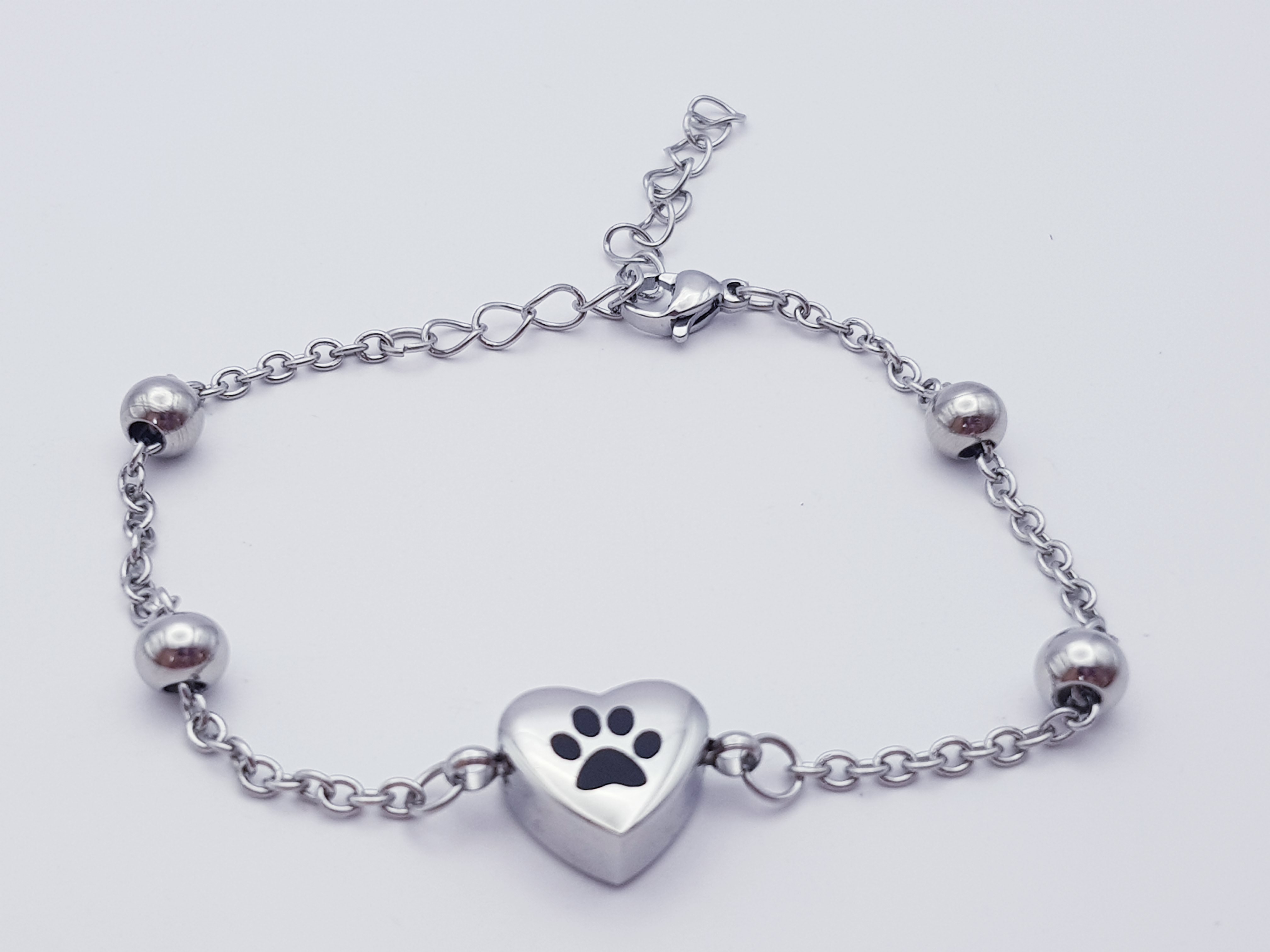 Ascheschmuck Armband kleines Herz mit Pfote – Bild 2