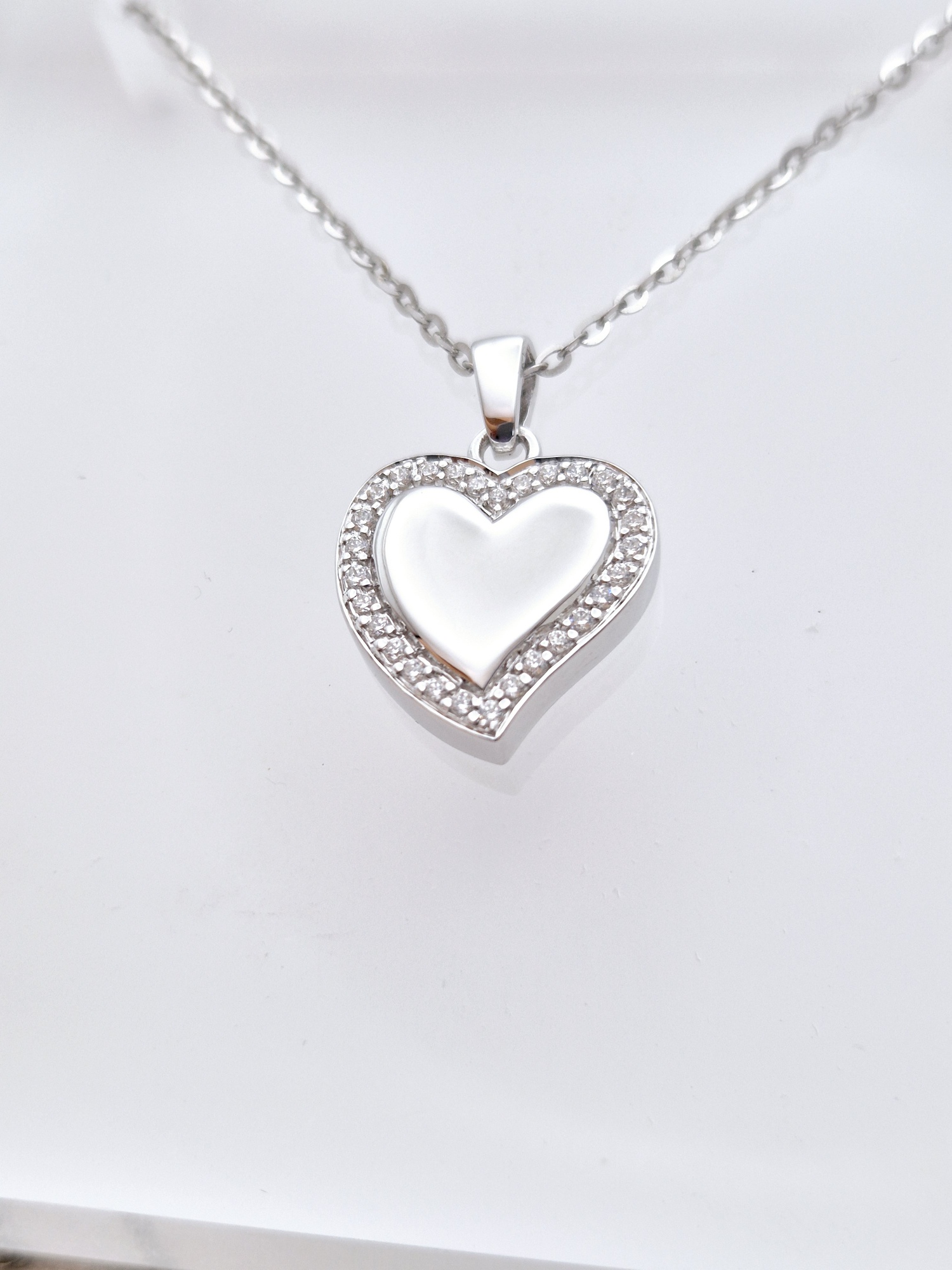 Ascheschmuck Herz Kristall 925 Sterling Silber