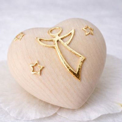 Mini Urne Herz mit Engel. kleine Urne Engel, Kleinurne Herz, Gedenkurne