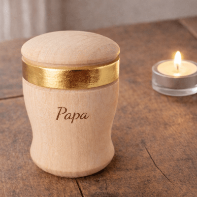 Gedenkurne mit Gravur, kleine Urne mit Gravur, Mini Urne, Urne Holz mit Wunschgravur
