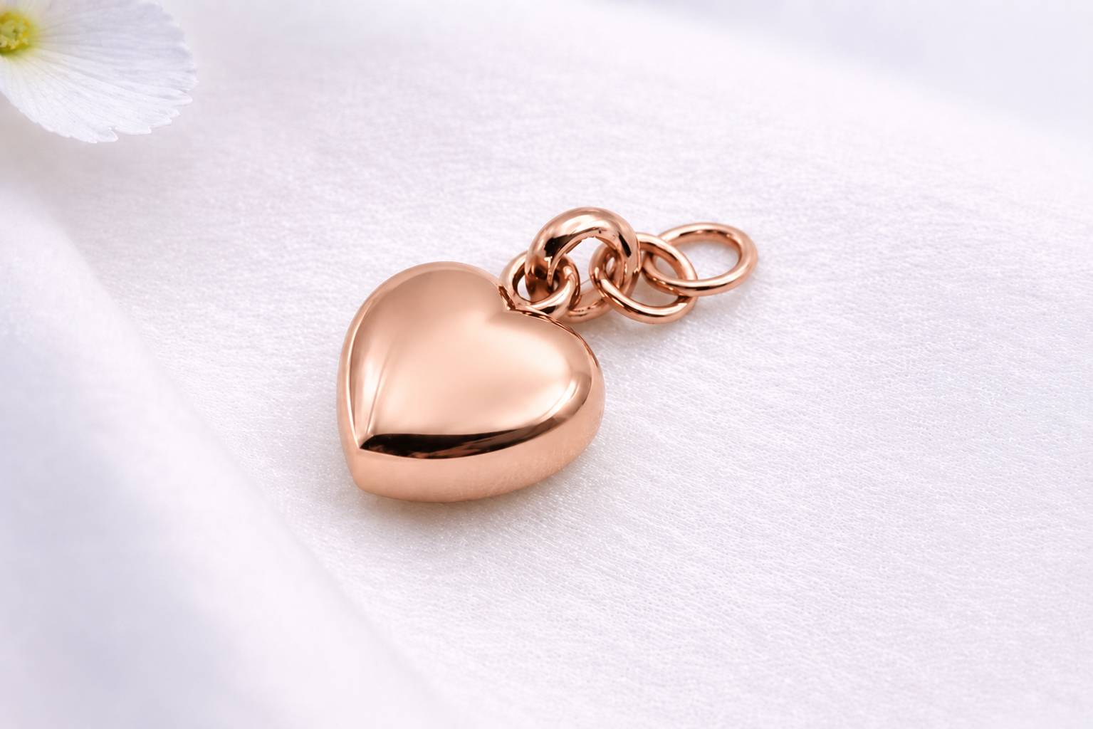 Ascheschmuck Charm Herz Rosegold