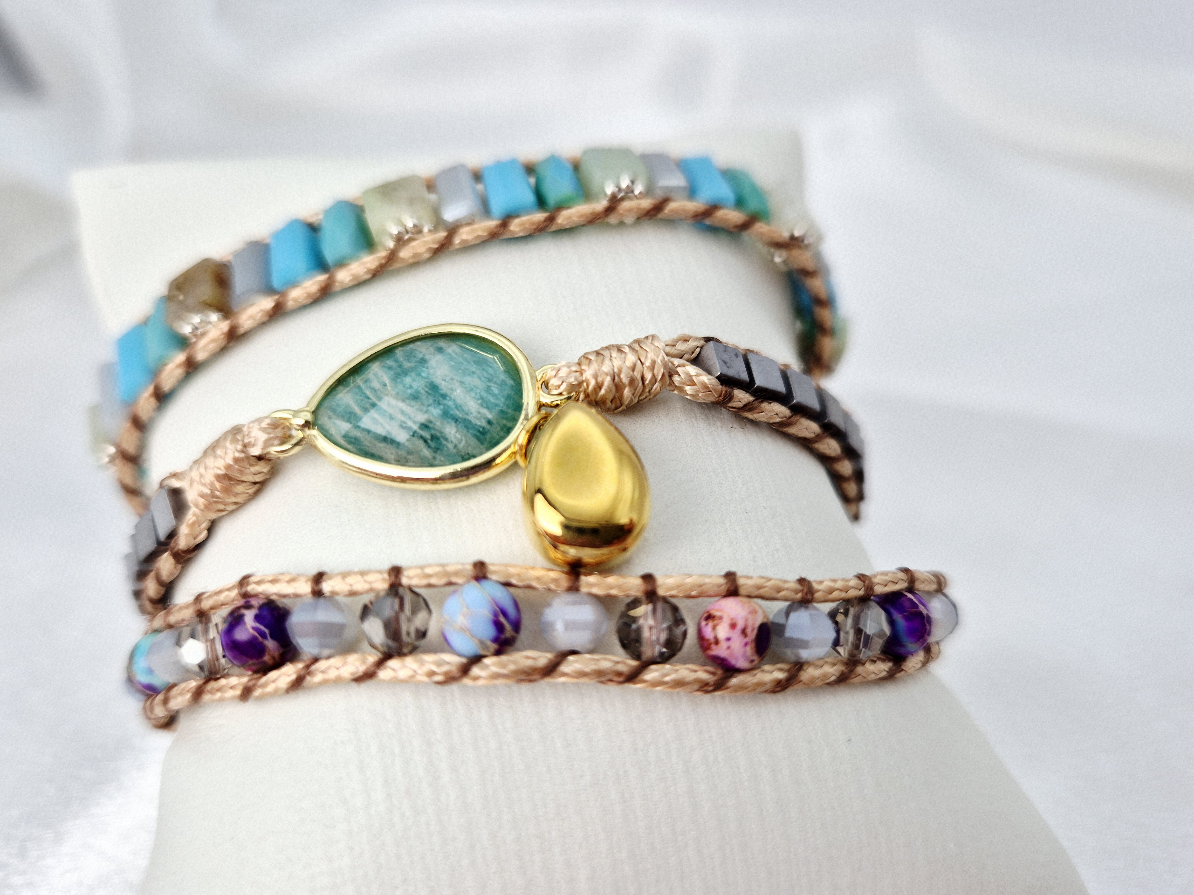 Ascheschmuck Wickelarmband Edelstein – Bild 2