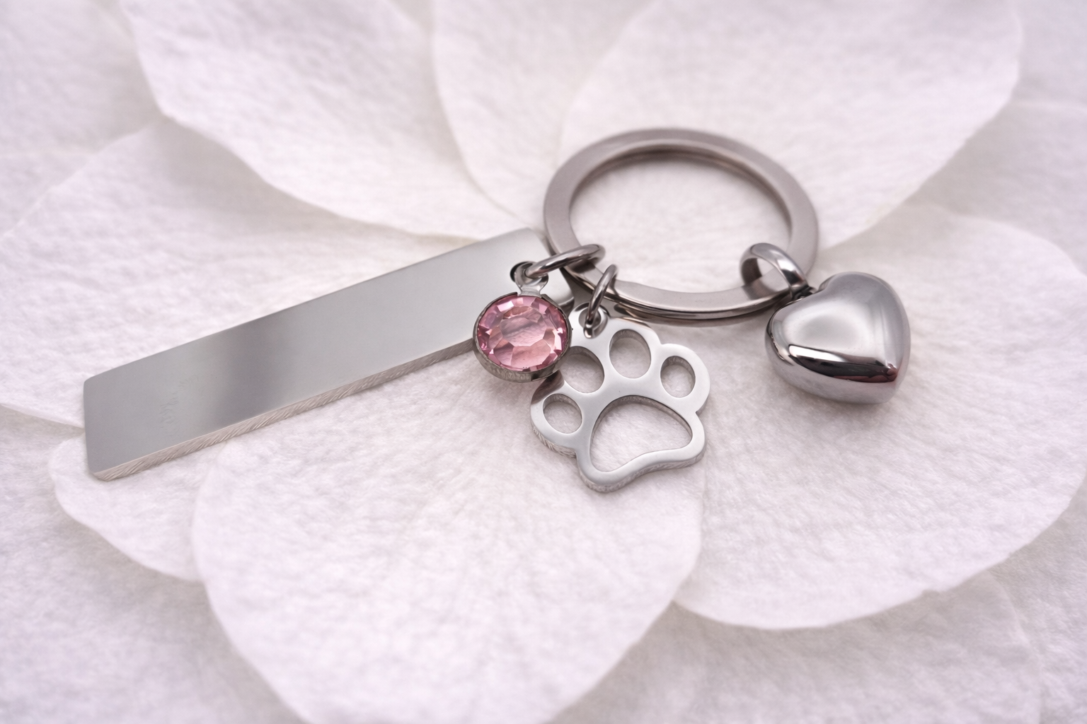 Asche Schlüsselanhänger, Ascheschmuck Hund, Schmuckurne Herz