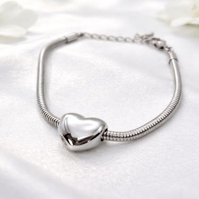 Armband für Asche, Ascheschmuck Armband Herz, Erinnerungsschmuck