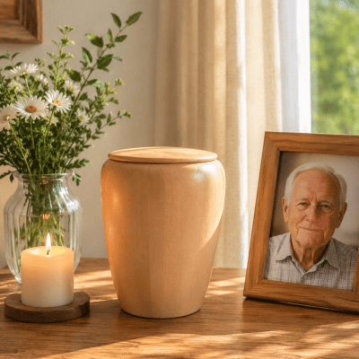 Holz Urne Erwachsener Mensch, Holzurne