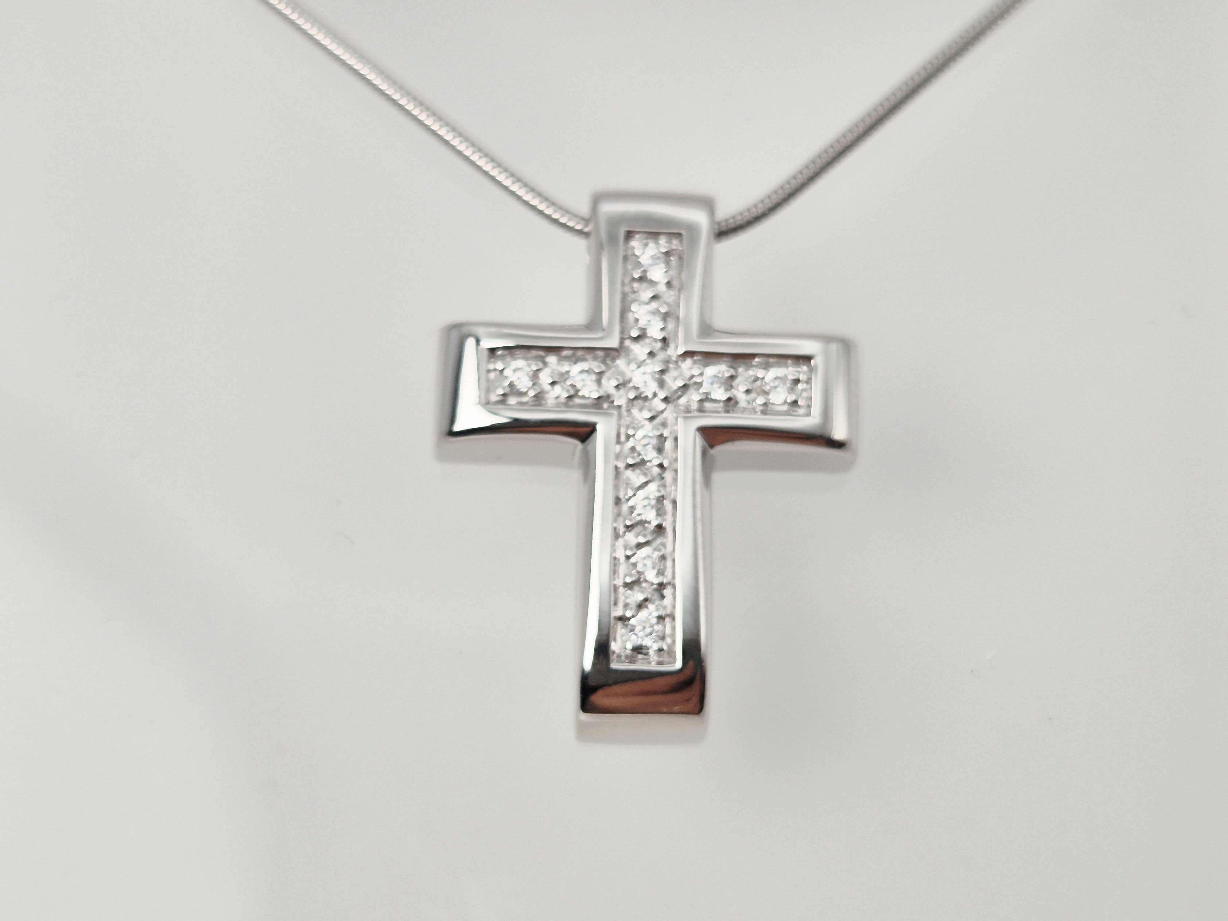Ascheschmuck Kreuz mit oder ohne Zirkonias (925 Sterling Silber) – Bild 2