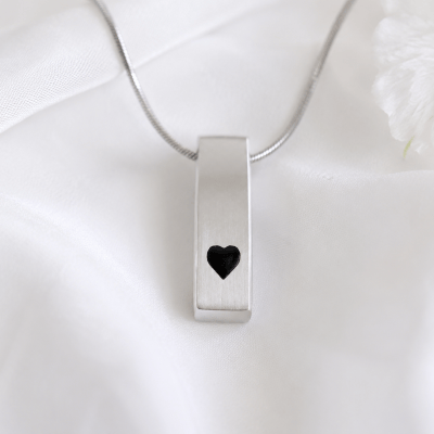 Asche Anhänger Herz Sterling Silber, Ascheschmuck mit Herz, Gedenkschmuck