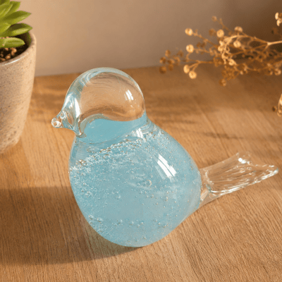 Urne Glas Vogel, Gedenkurne Vogel, Kleine Urne, Mini Urne