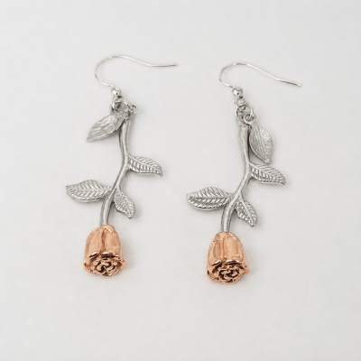Ascheschmuck Ohrringe Blume, Erinnerungsschmuck