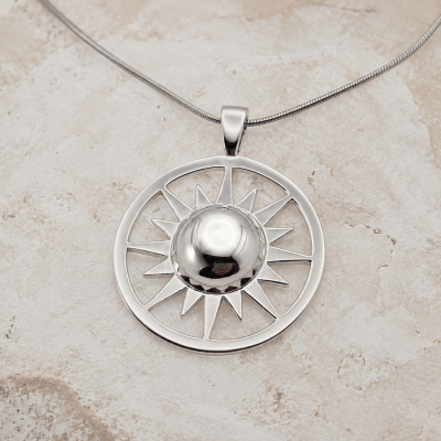 Erinnerungsschmuck Silber, Gedenkschmuck Sonne, Asche Anhänger, Ascheschmuck Sonne